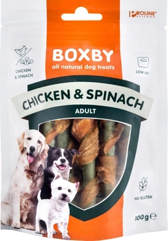 Smakołyk dla psów Boxby Chicken and Spinach 100 g (8717249774396)