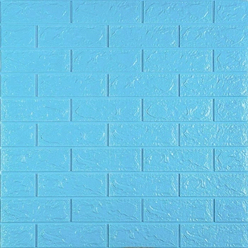 3D панель самоклеюча Sticker Wall SW-00000297 700х770х5 мм цегла блакитна