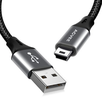 Mini USB-F - micro USB-M, Переходник питания USB-мини розетка - USB-микро вилка (2 пров.)