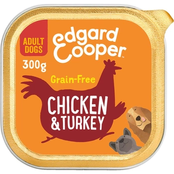 Вологий корм для дорослих собак Edgard & Cooper Chicken and Turkey Patee 300 г (5425039484846)