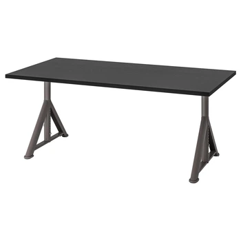 Письменный стол IKEA ИДОСЕН, черный, темно-серый, 160x80 см, 592.810.36