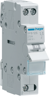 Перемикач I-0-II 230V 1-полюсний Hager SFB125 25А вихід знизу