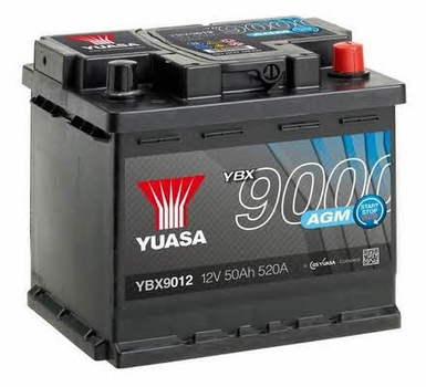 Батарея аккумуляторная Yuasa 12В 50Ач 520A(EN) R+ 207x175x190 B13(YBX9012) пр-во YUASA