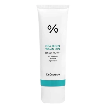 Солнцезащитный веганский крем с центеллой Dr.Ceuracle Cica Regen Vegan Sun SPF50+ PA++++, 50 мл