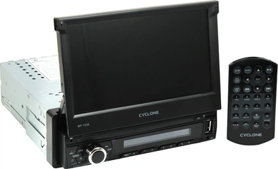 Автомагнитола 1-DIN (Cyclone) (USB + AUX + FM-card-MP-3) (MP-7056) (с сенсорным монитором) MP-7056