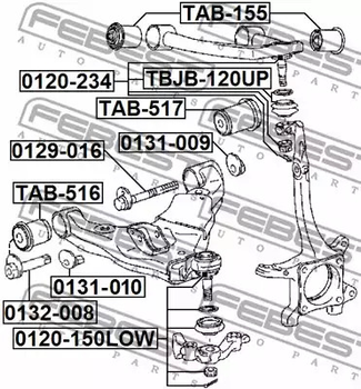 Болт з ексцентриком Land Cruiser 09-, FEBEST (0129016)