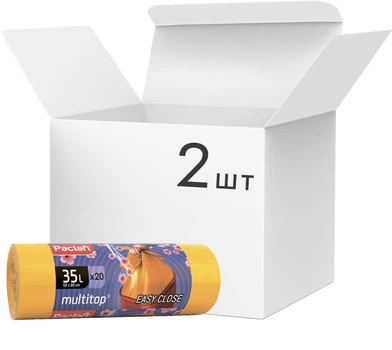 Упаковка мішків для сміття Paclan Multitop Aroma 35 л 20 шт х 2 упаковки (5900942136889)