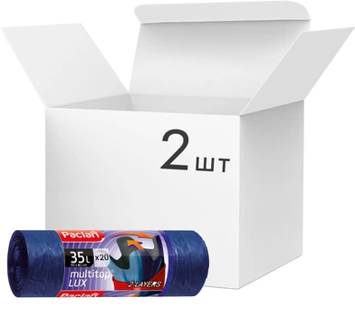 Упаковка мішків для сміття Paclan Multitop Lux 35 л 20 шт х 2 упаковки (5900942132355)