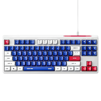 Дротова клавіатура INPHIC K9 з RGB підсвічуванням, підключення USB-TypeC, компактна, тиха, синьо-білий (Eng)