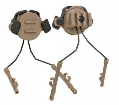 Кріплення на шолом адаптер для тактичних навушників Peltor, Eamor, Walker, 3M FAST койот