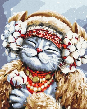 Картина по номерам Киса Зима ©Марианна Пащук, 40 х 50 см (BS53412) (Без коробки)