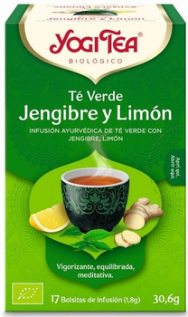 Чай Yogi Tea Te Verde Jengibre y Limon 17 пакетиків x 1.8 г (4012824402041)