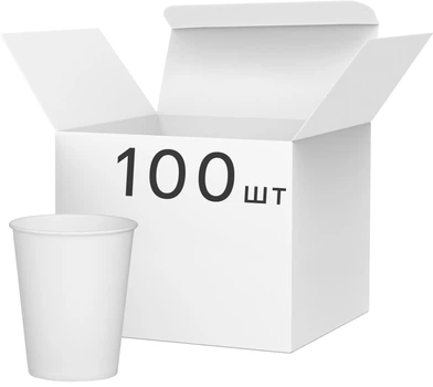 Упаковка стаканів BuroClean паперових 250 мл Білі 2 упаковки по 50 шт (1080022.2)