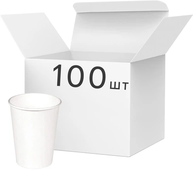 Упаковка стаканів паперові 175 мл Білі 2 упаковки по 50 шт (CUP175WT.2)