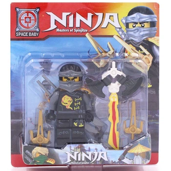 Фигурка Ниндзяго Коул с оружием Ninjago Skybound представляет собой Черного Ниндзя.