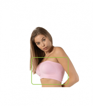 Женский топ без бретелей из микрофибры - Formeasy - 6600-2 - M/L - Розовый