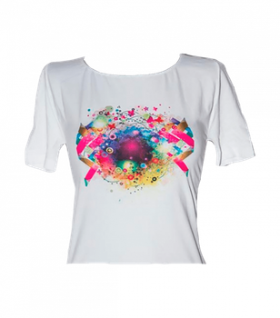 Жіноча безшовна футболка GIULIA - Giulia - T-SHIRT SCOLLO TONDO LIGHT - L/XL - Bianco
