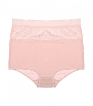 Ажурные женские трусы высокая посадка - Donella - 2871WF47 - M - Персиковый