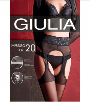 Фантазійні колготки з мереживним поясом IMPRESSO LOVE 20 - Giulia - IMPRESSO LOVE 20 - 4-L - Nero
