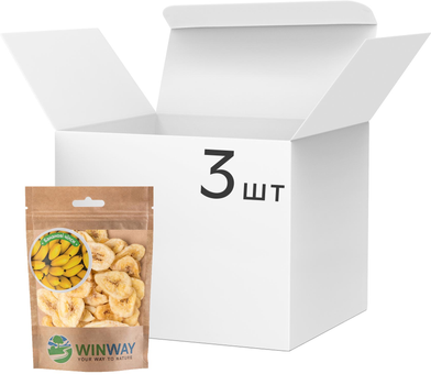 Упаковка бананових чипсів Winway сушені 70 г х 3 шт (0.21 кг) (4821912900600_1)