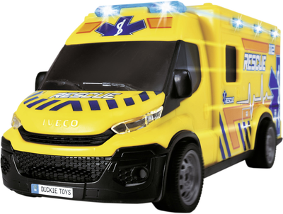 Автомобиль Dickie Toys Скорая помощь с носилками 1:32 со звуковым и световым эффектом 18 см (3713014) (4006333082900)
