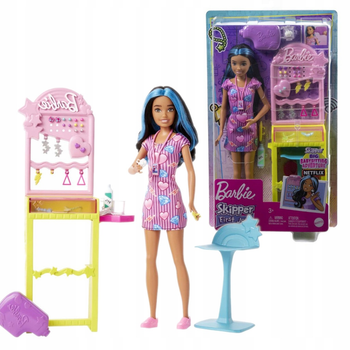 Lalka z akcesoriami Mattel Barbie Skipper Przekłuwanie uszu Pierwsza praca (0194735101818)