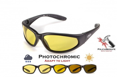 Окуляри захисні хромові Global Vision Hercules-1 Photochromic Жовті