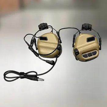 Тактичні навушники Earmor M32H з кріпленням на шолом койот (243815)