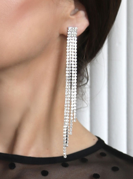 Вечірні сережки зі стразами висячі біжутерія Fashion Jewelry (II) 31178