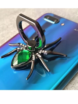 Кольцо держатель З для смартфона iphone и планшета на руку подставка попсокет Паук геншен, манги, готика, поп рок зелёный (AN)31821