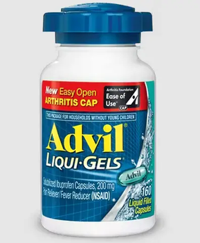 Advil liquid gel, обезболивающее, 200 мг 160 капсул