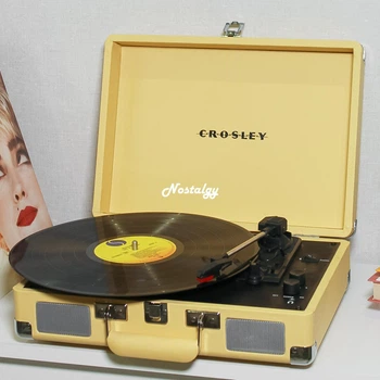 Вініловий програвач Crosley Cruiser Fawn Plus Bluetooth, грамофон з вбудованими колонками для вінілових дисків