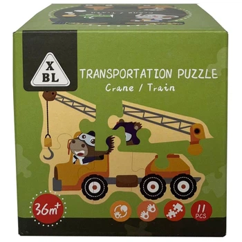 Мини-пазл деревянный World top development "Crane/Train"