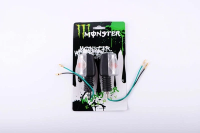 Повороты (пара) Suzuki АХ100 (прозрачные) MONSTER ENERGY (O-918)