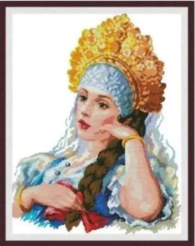 Набір для вишивання за нанесеною на канву схемою "Golden Crown Princes". AIDA 14CT printed, 40*49 cm