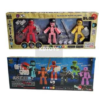 Набор фигурок стикбот для анимационного творчества Stikbot New collection Стикбот с оружием и одеждой для съёмки видео (NS3F-1)