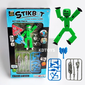 Набір фігурка Stikbot New collection для творчості анімації Стикбот зі зброєю для зйомки відео Зелений