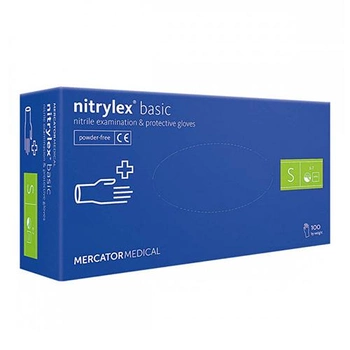 Рукавиці Nitrylex Basic нітрилові S 100 шт. Темно-сині/фіолетові (2494)