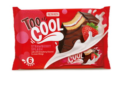 Упаковка Бисквитов Roshen Too Cool Strawberry Splash 270 г х 12 шт