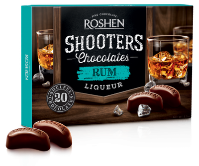 Ящик Цукерок в коробці Roshen Shooters з ромовим лікером 150 г х 10 шт