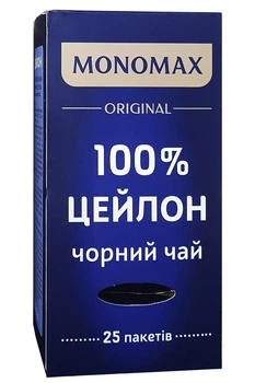 Чай Monomax 100 % цейлон чорний в пакетиках 25 шт
