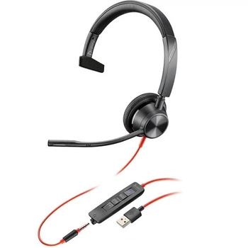 Гарнітура Poly BlackWire C3315-M USB-A/3.5 мм/2.15 м/HS Mono Black (76J13AA)