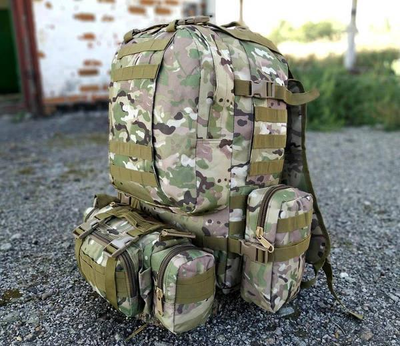 Військово-тактичний рюкзак Molle Assault 55 L+ 3 органайзери, мультикам (R-21)