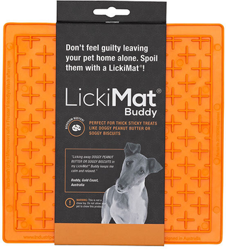 Mata na smakołyki dla psów LickiMat Dog Bowl Buddy 20 x 20 cm Orange (9349785000456)