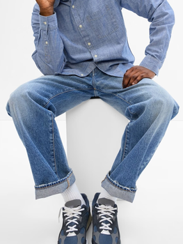 Koszula jeansowa przejściowa męska GAP 543056-01 S Niebieska (1200118689473)