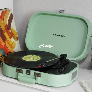 Вініловий програвач Crosley Discovery Seafoam Bluetooth, грамофон з вбудованими колонками для вінілових дисків