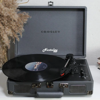 Вініловий програвач Crosley Cruiser Plus Slate Bluetooth, грамофон з вбудованими колонками для вінілових дисків