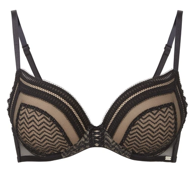 Бюстгальтер Gossard Contradiction 20001 формований мереживний з люрексом 70C Black Silver (5053014909154)