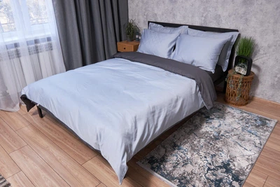 Комплект постельного белья Moon&Star Satin Premium «Skyline Gray» полуторный 143х210 наволочки 2х70х70 (MS-820002875)