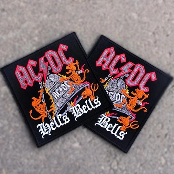 Вишитий шеврон з рок-групою AC/DC "Hells Bells" на липучці Чорний (N0520M)